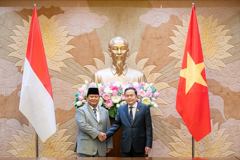 Chủ tịch Quốc hội Trần Thanh Mẫn tiếp Tổng thống đắc cử Indonesia Prabowo Subianto