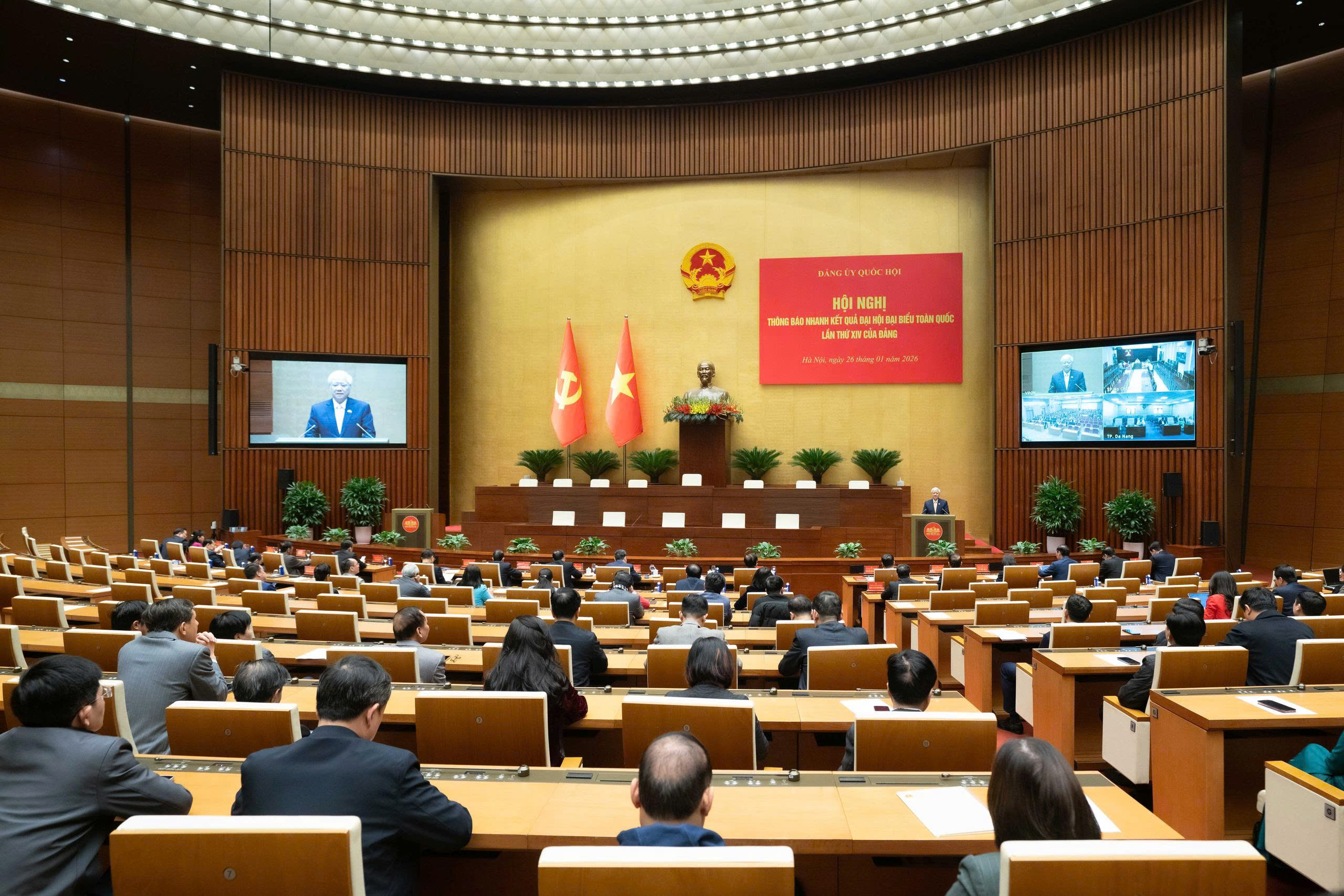 Chủ tịch Quốc hội chủ trì Hội nghị thông báo nhanh kết quả Đại hội đại biểu toàn quốc lần thứ 14 của Đảng